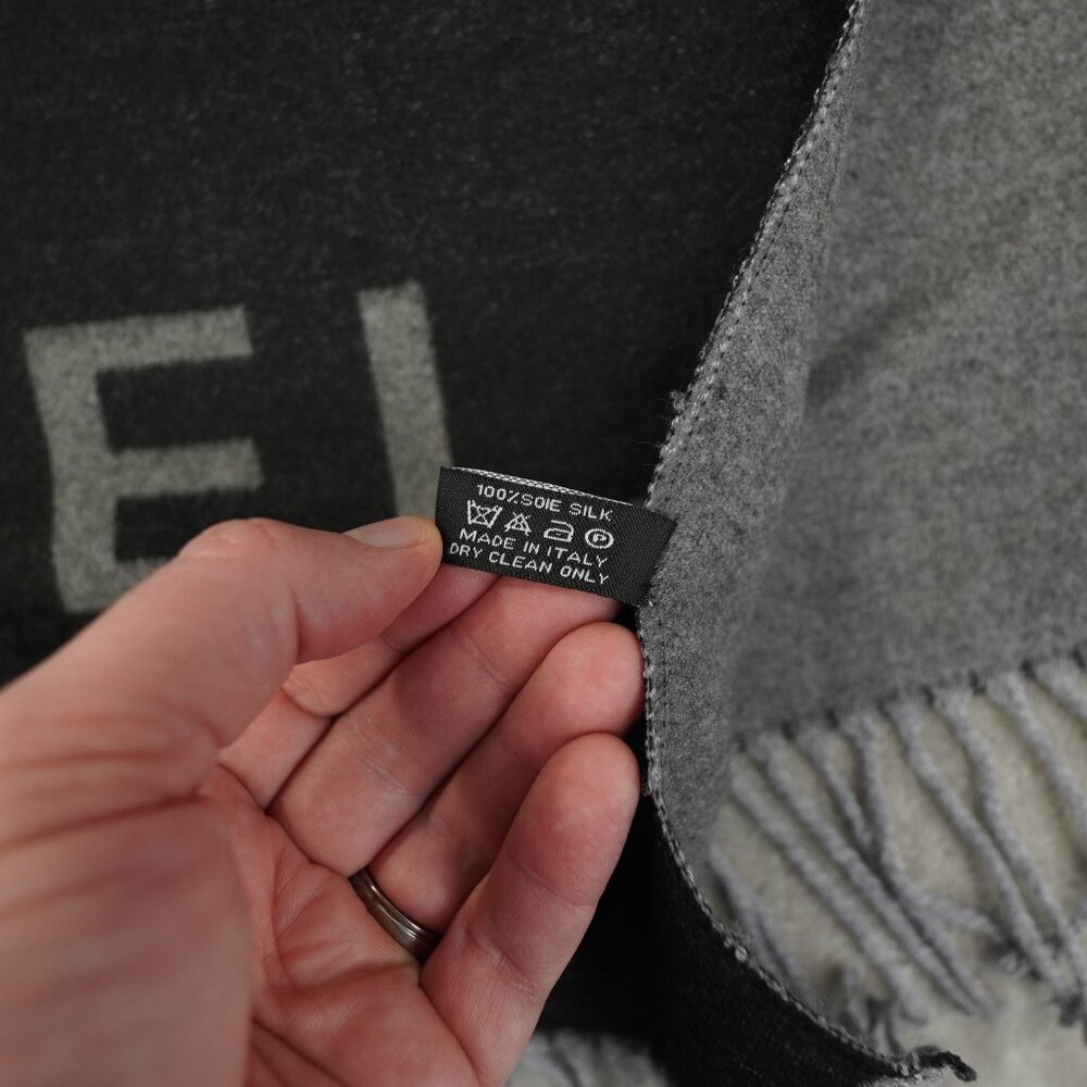 Chanel Double CC Interlocking Logo Wrap Scarf Bla… - image 4